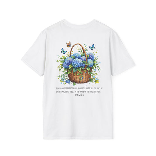 Floral Psalm 23 - Soft Cotton Tee for Nature Lovers & Faith Celebrations