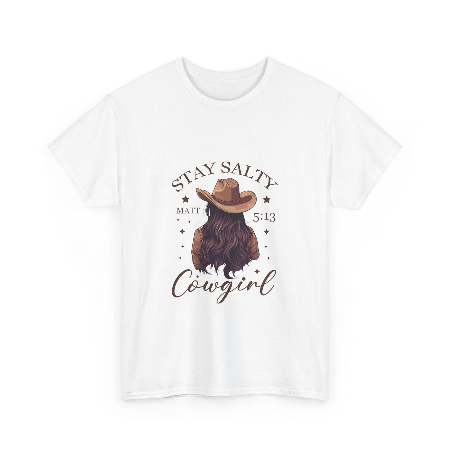 Stay Salty Cowgirl Cotton Tee - Comfortable Western Style Shirt for Festivals and Everyday Wear