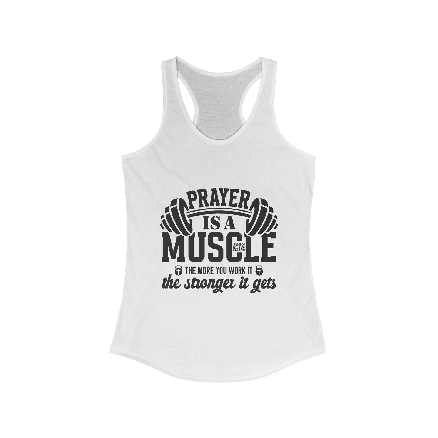 Motivational Workout Tank for Women - 'Prayer is a Muscle' Gym Top