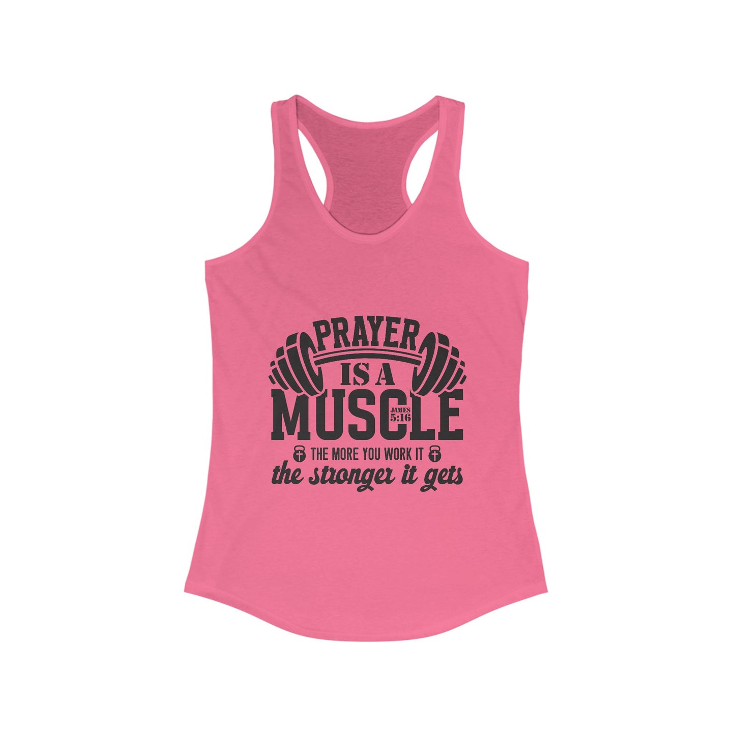 Motivational Workout Tank for Women - 'Prayer is a Muscle' Gym Top