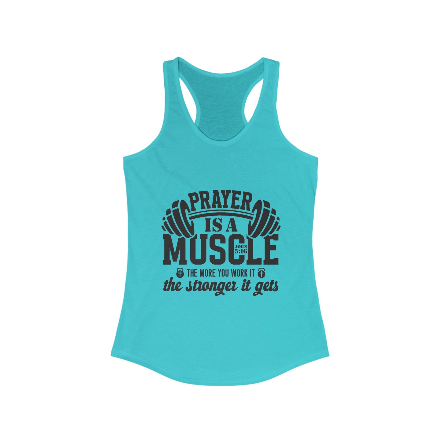 Motivational Workout Tank for Women - 'Prayer is a Muscle' Gym Top