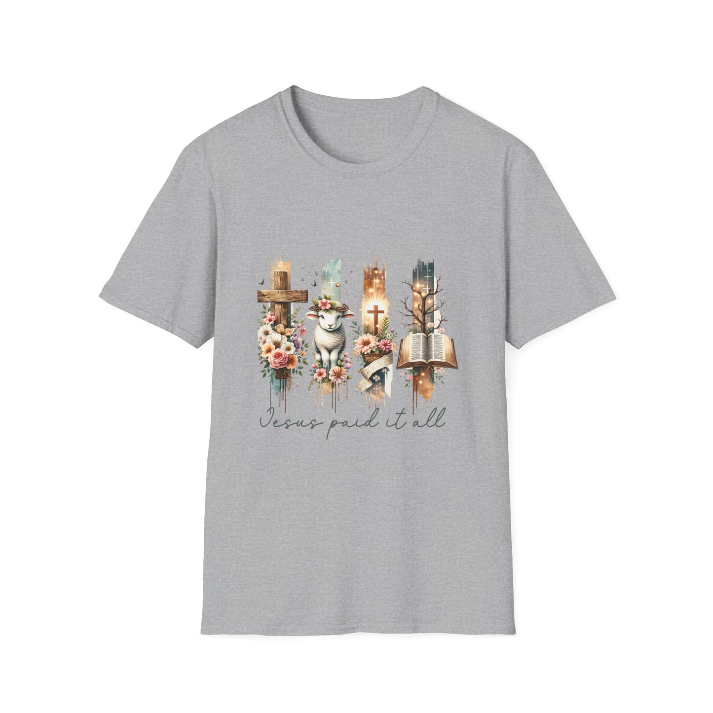 Jesus Paid It All Floral T-Shirt | Comfortable Faith-Based Tee