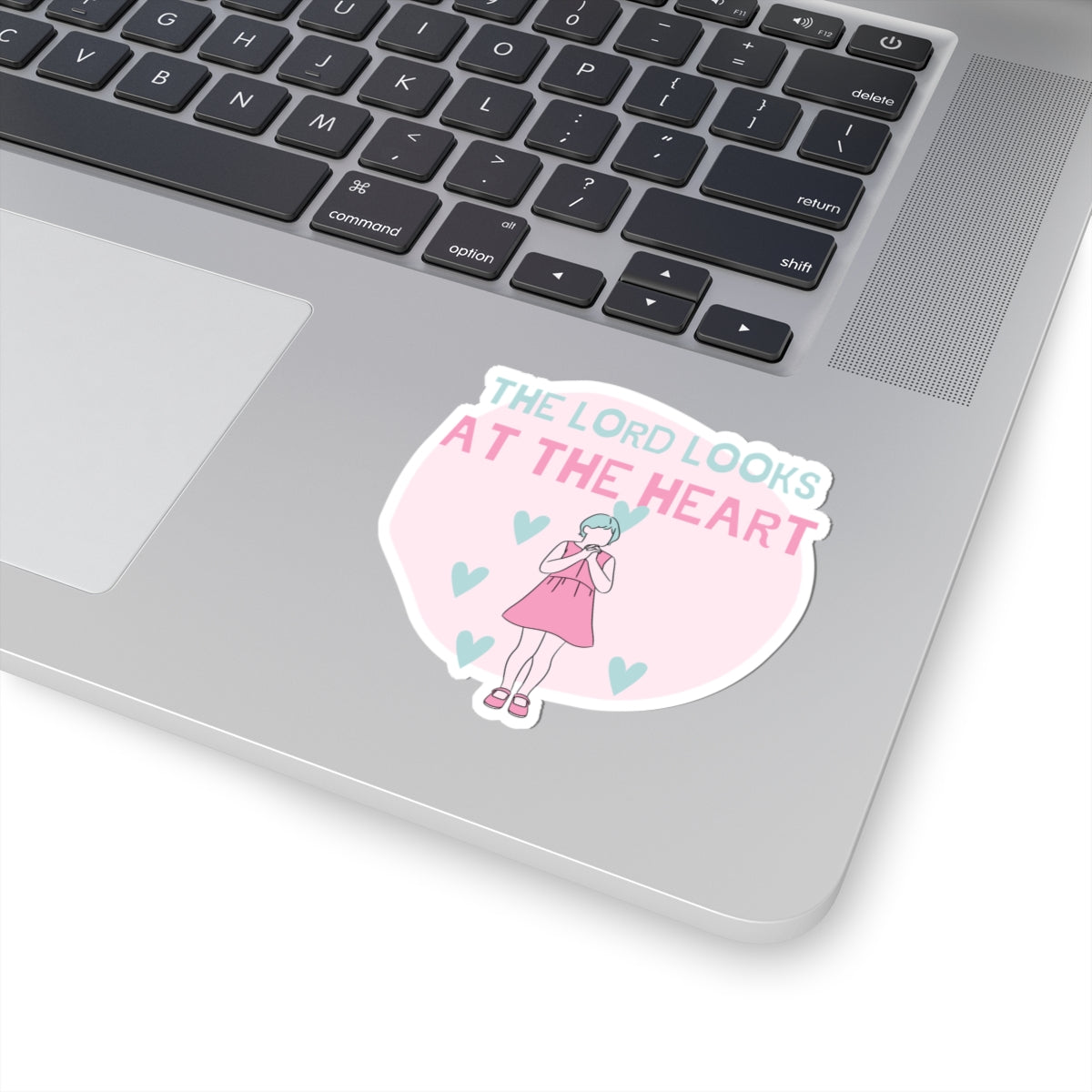 'The Lord Looks at the Heart' - Inspirational Kiss-Cut Sticker