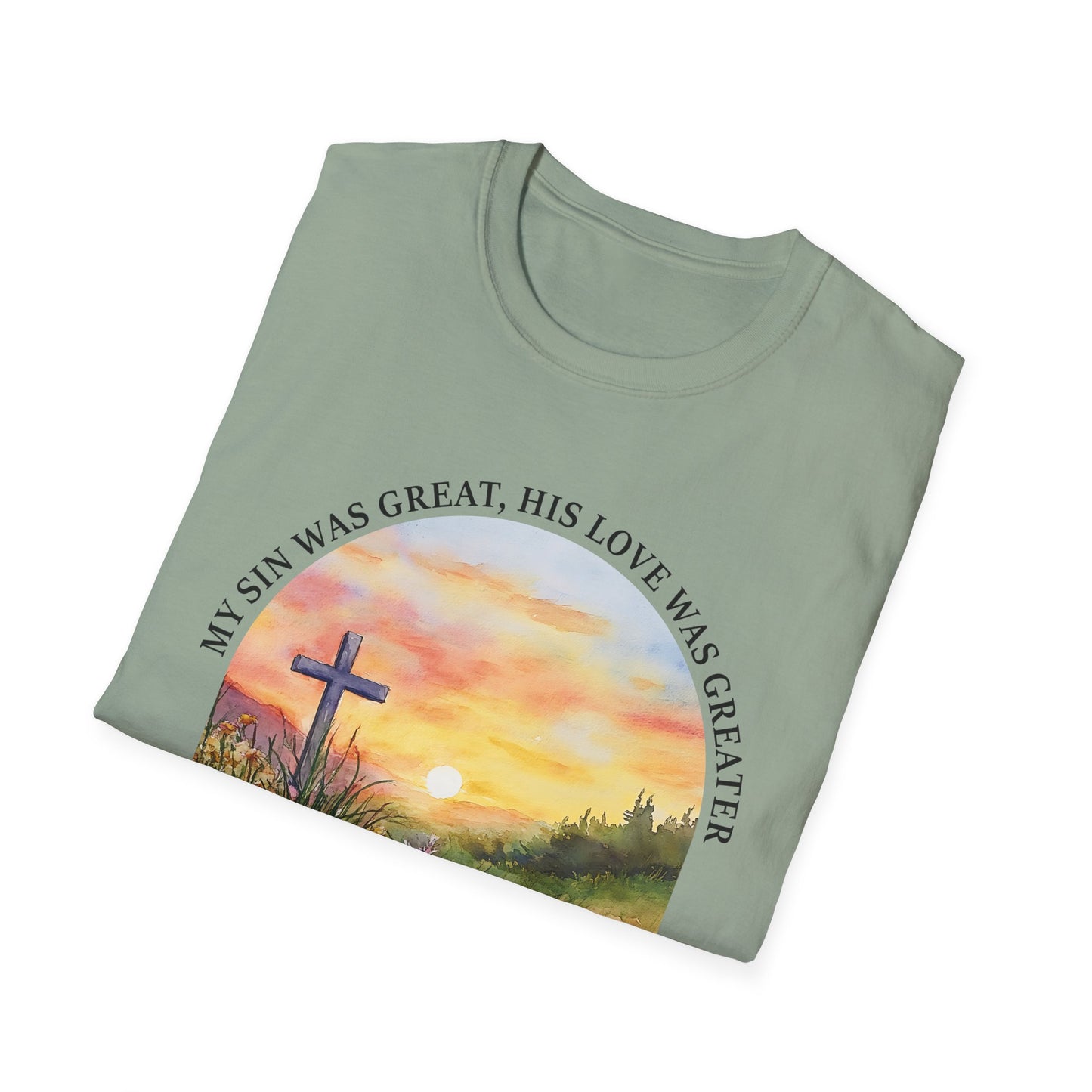 Inspirational Faith T-Shirt - John 3:16 Sunset Design
