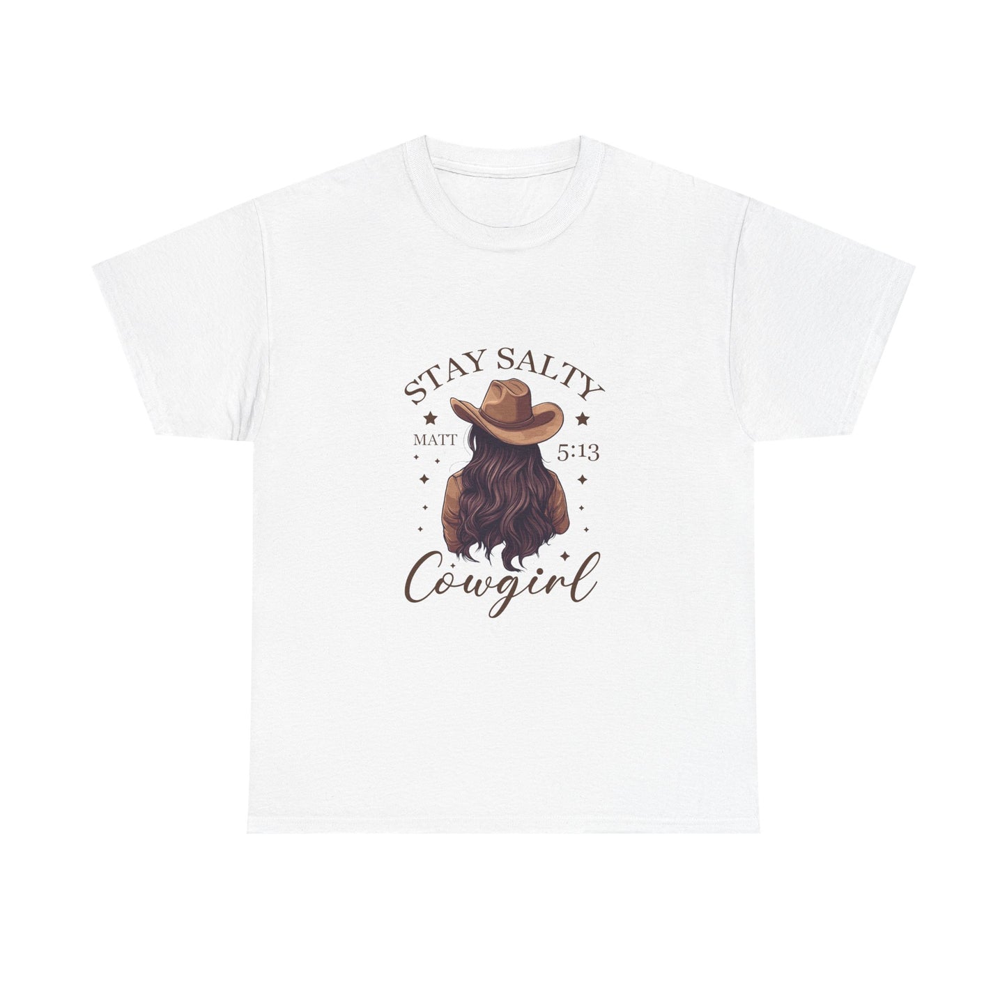 Stay Salty Cowgirl Cotton Tee - Comfortable Western Style Shirt for Festivals and Everyday Wear