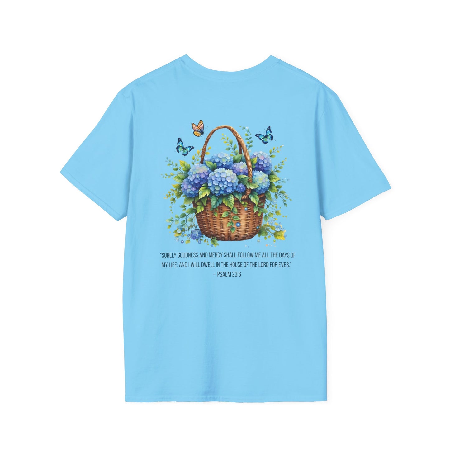 Floral Psalm 23 - Soft Cotton Tee for Nature Lovers & Faith Celebrations