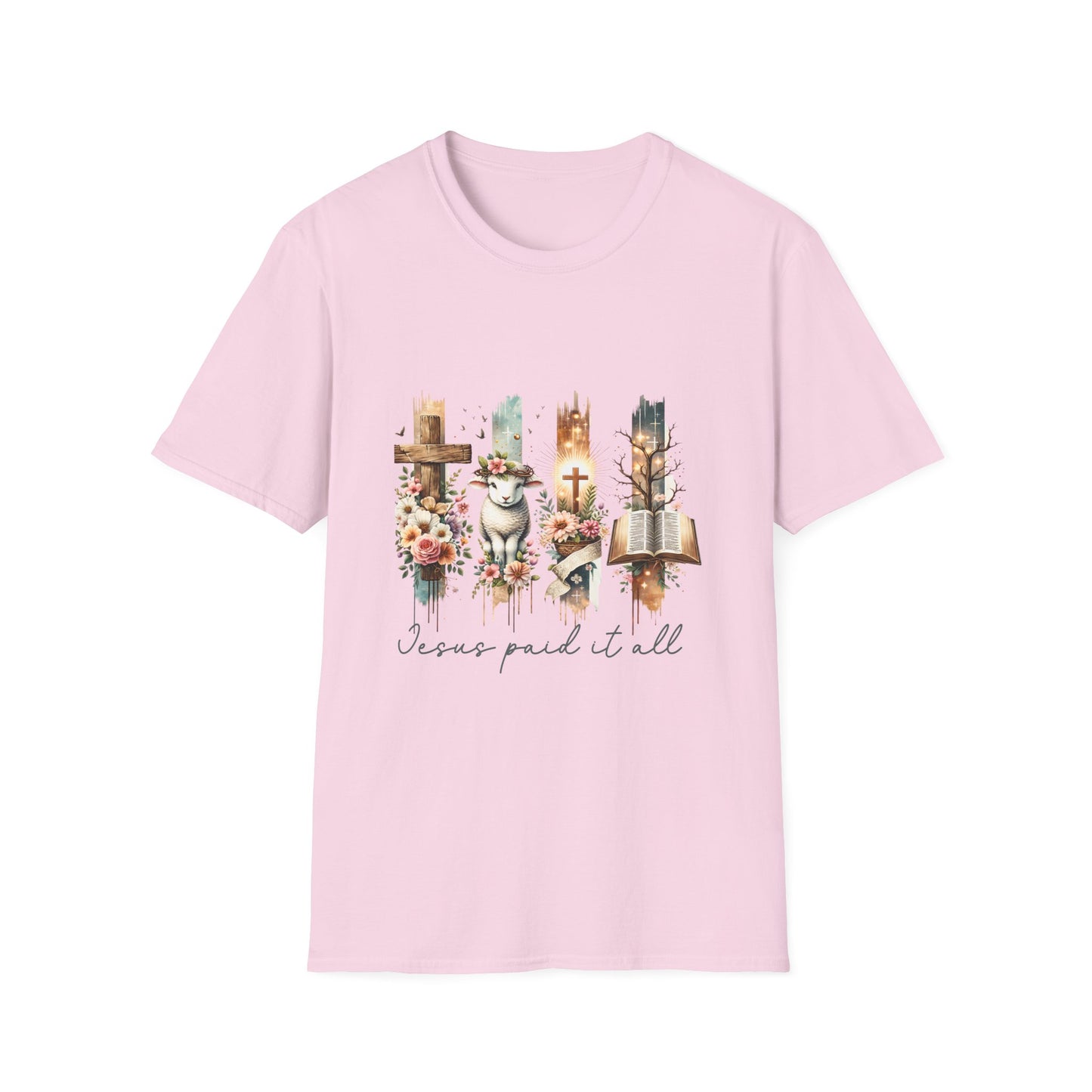 Jesus Paid It All Floral T-Shirt | Comfortable Faith-Based Tee