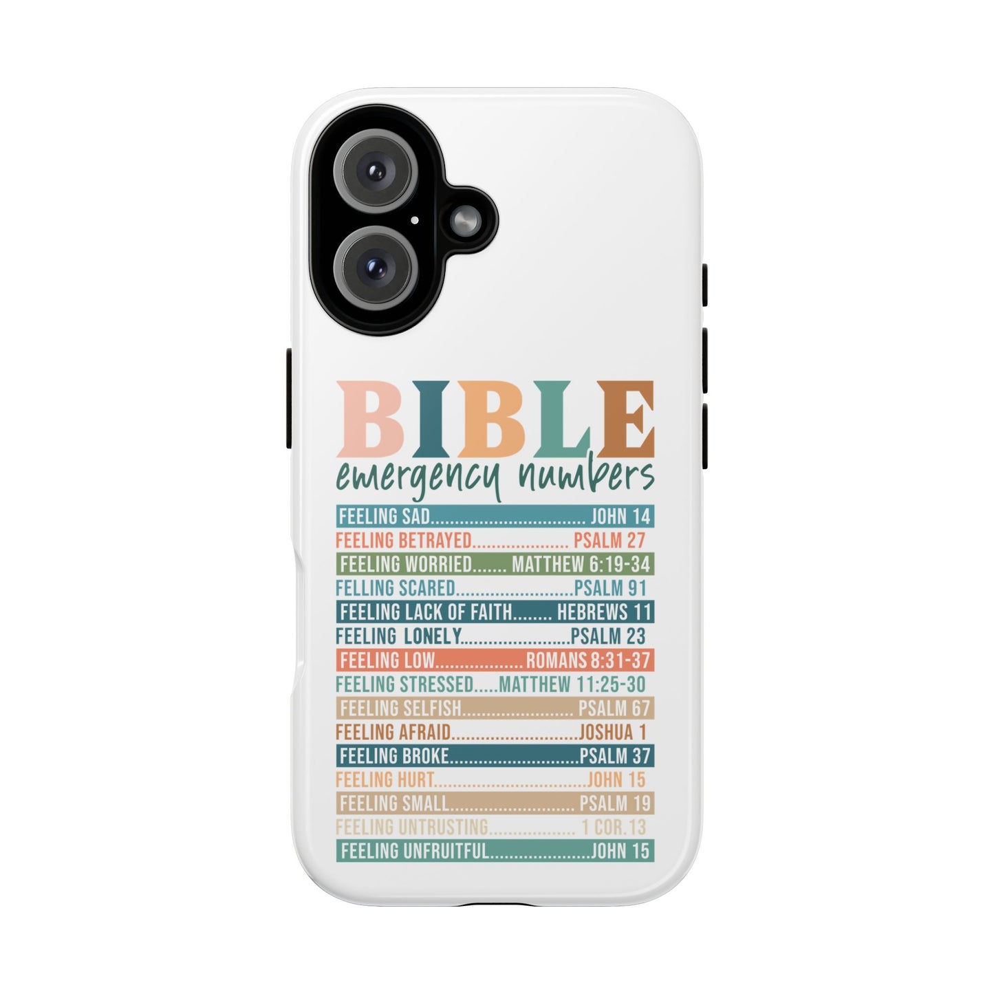 Bible Emergency Numbers Phone Case - Tough & Inspirational Design