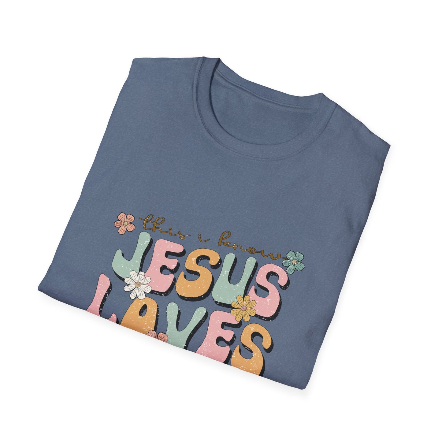 Jesus Loves Me Floral Unisex Softstyle T-Shirt - Cute Faith-Based Tee for Everyday Wear