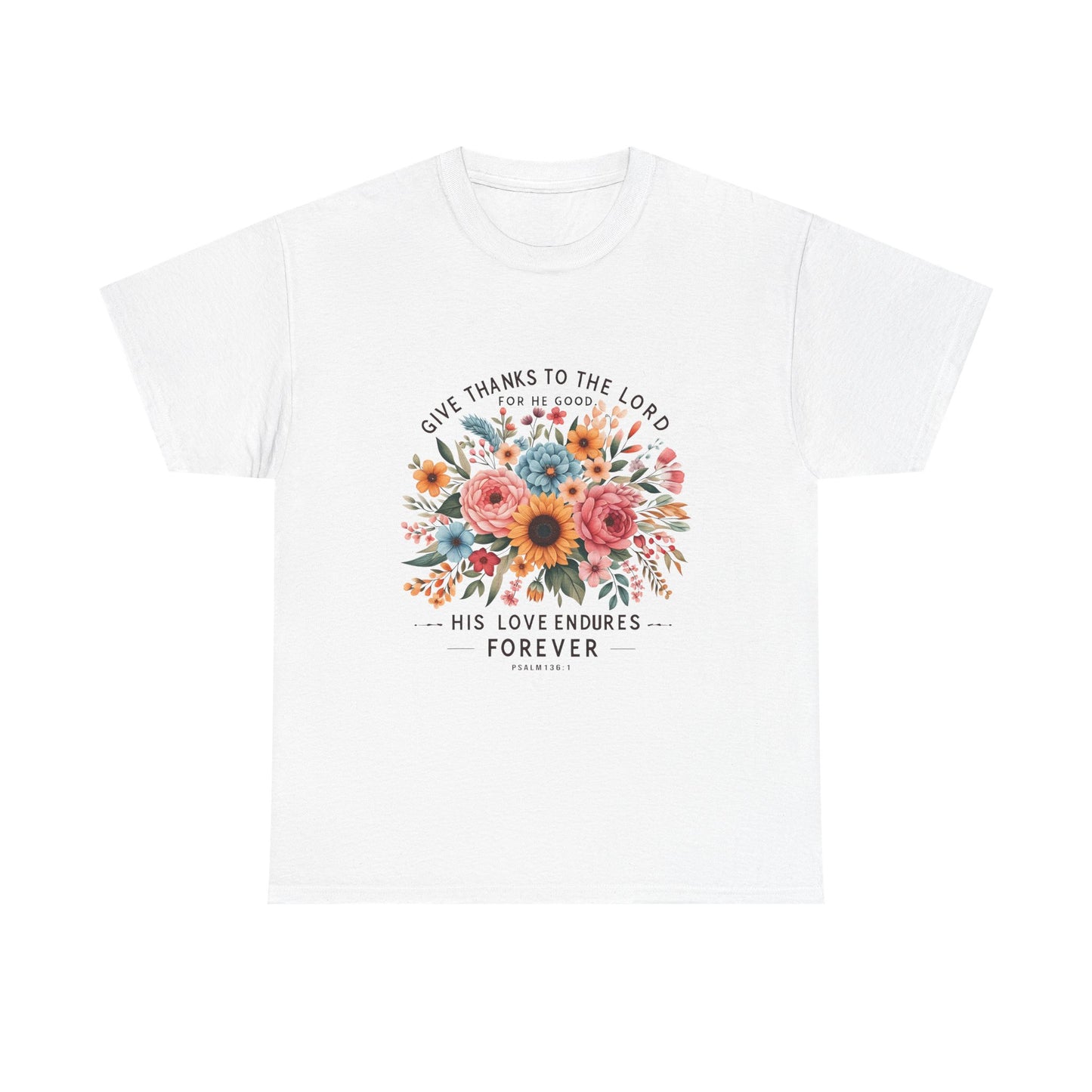 Give Thanks to the Lord - Floral Tee