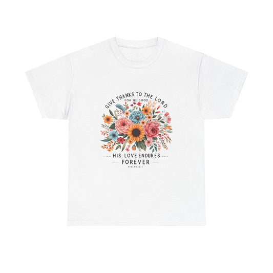 Give Thanks to the Lord - Floral Tee