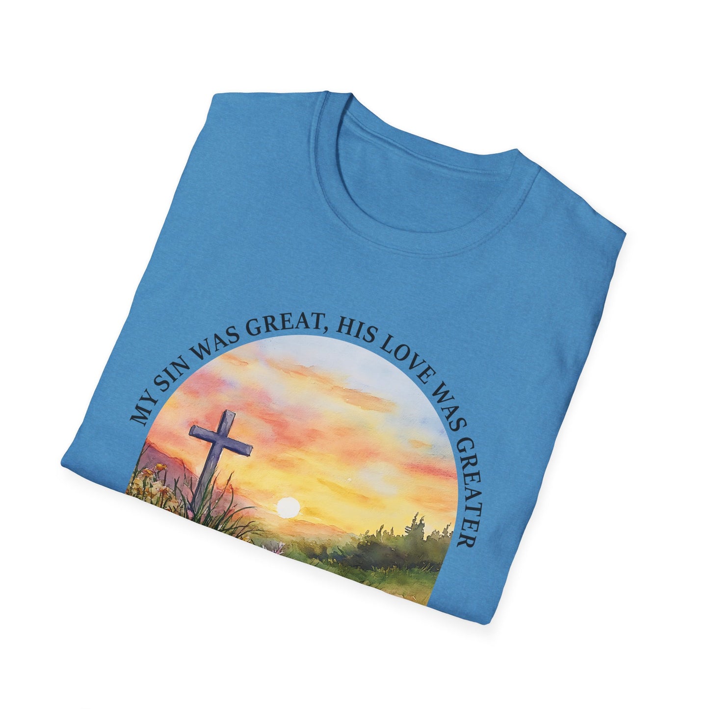 Inspirational Faith T-Shirt - John 3:16 Sunset Design