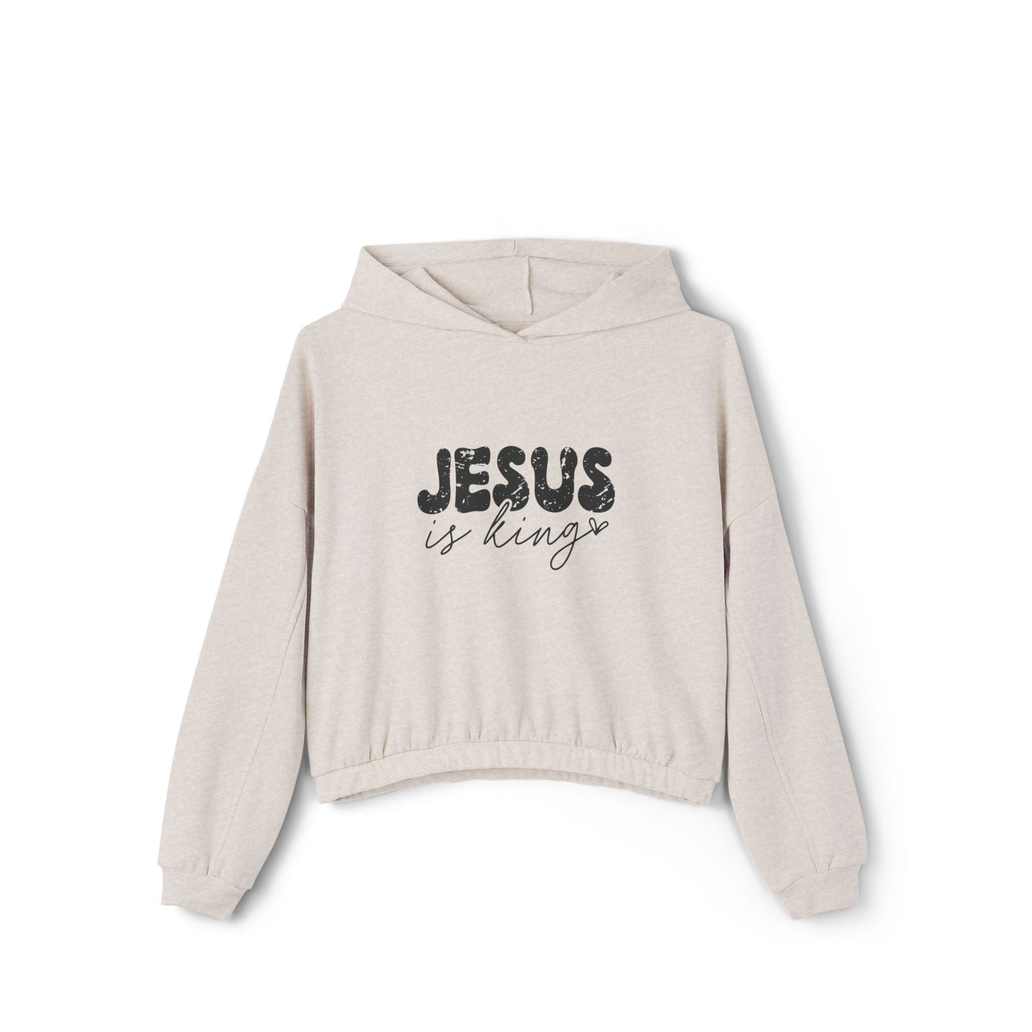 JESUS IS KING Women's Cinched Bottom Hoodie