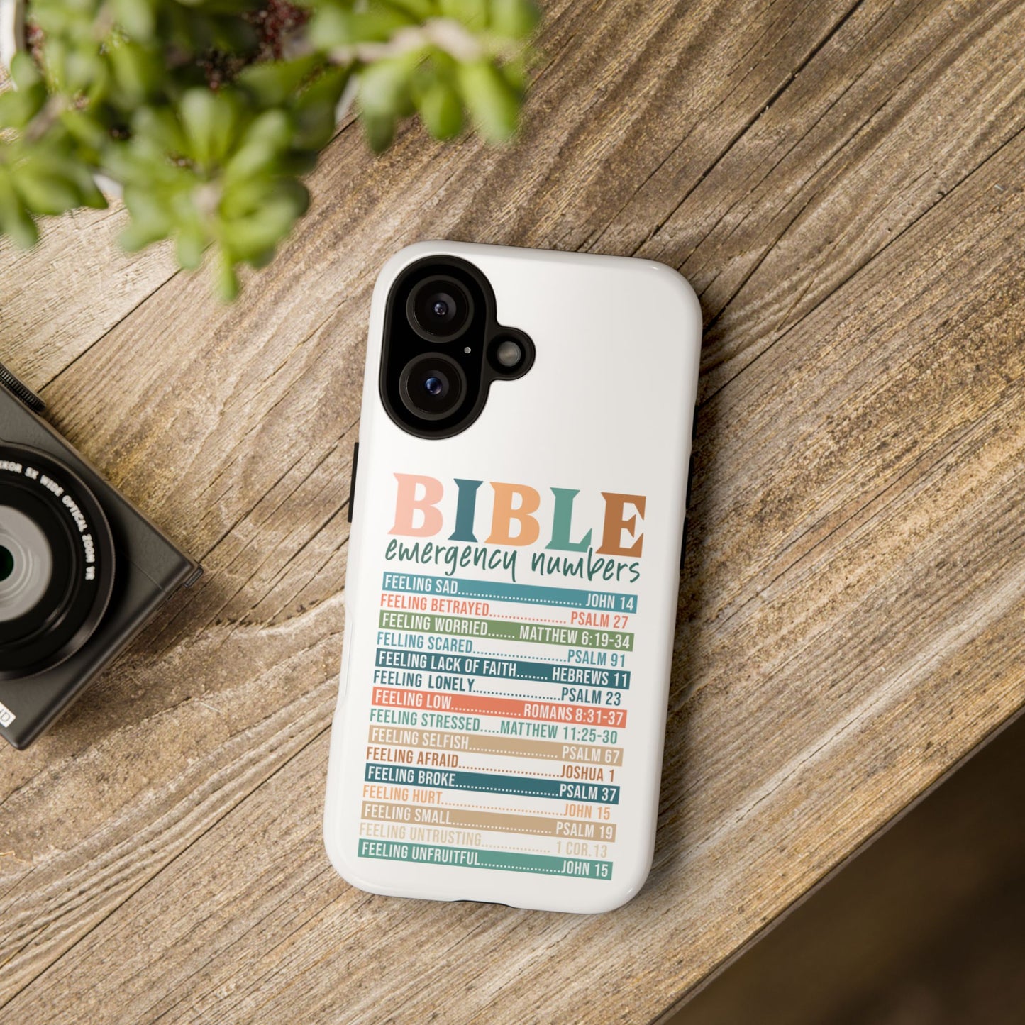 Bible Emergency Numbers Phone Case - Tough & Inspirational Design