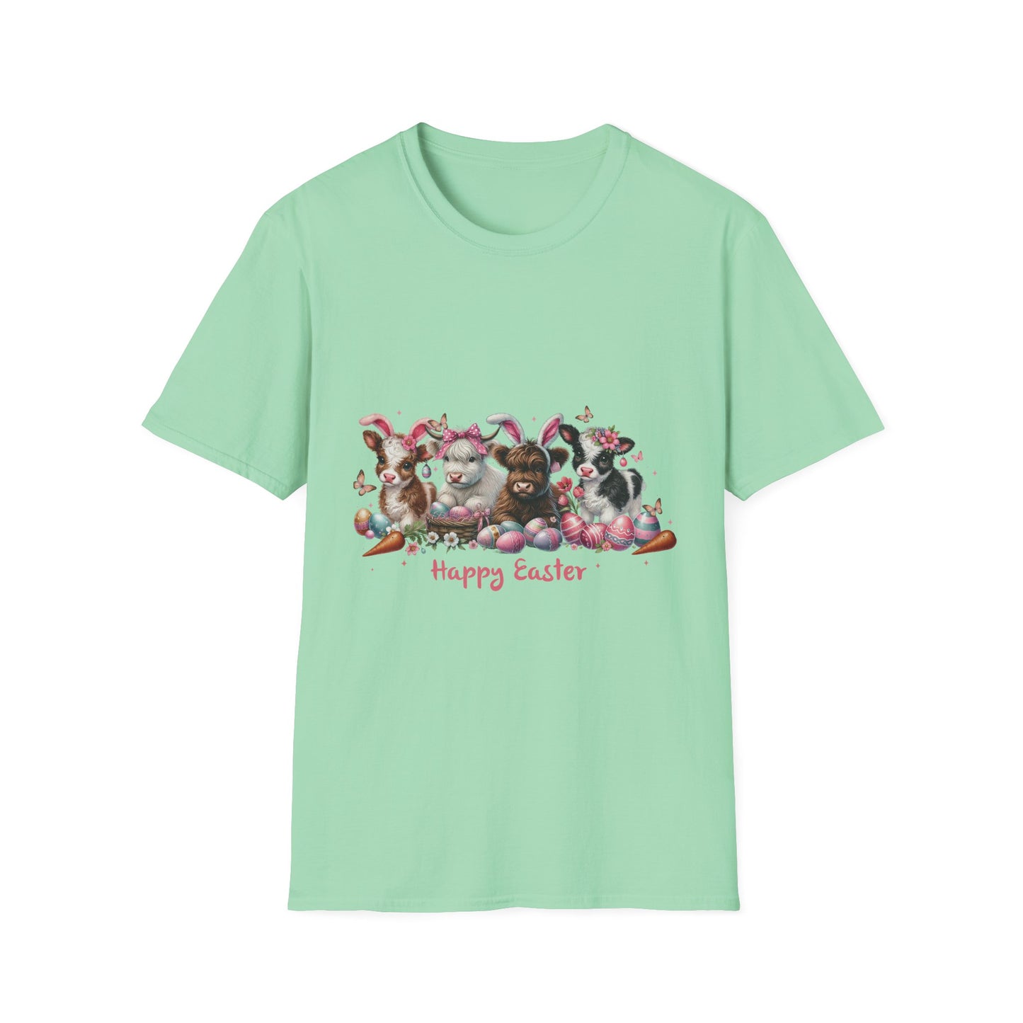 Happy Easter Highland Cow Bunny T-Shirt