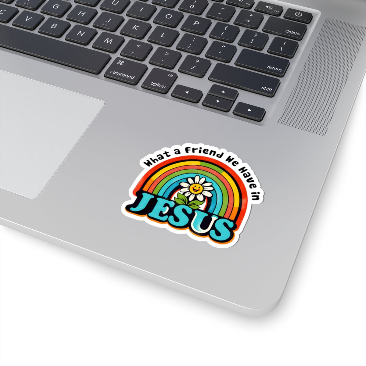 Bright Rainbow Jesus Friendship Sticker | Inspirational Laptop & Water Bottle Decor