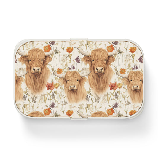 Highland Cow Bento Lunch Box - Eco-Friendly, Stylish Food Storage for Adventures